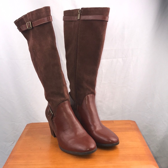 G.H. Bass & Co. Shoes - Bass Leather & Suede Noreen 2.25 inch Heel Boots